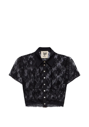 Aniye By Era floral-lace cropped shirt - Black