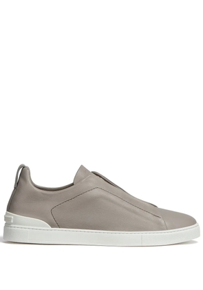 Zegna SECONDSKIN Triple Stitch leather sneakers - Grey