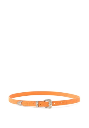 PINKO croc-effect buckle belt - Orange