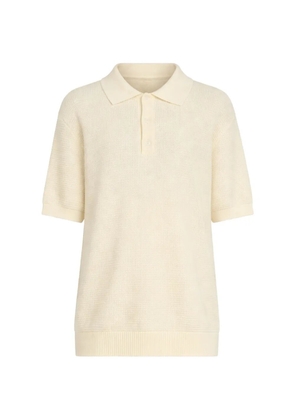 SANDRO waffle-knit cotton polo shirt - Neutrals