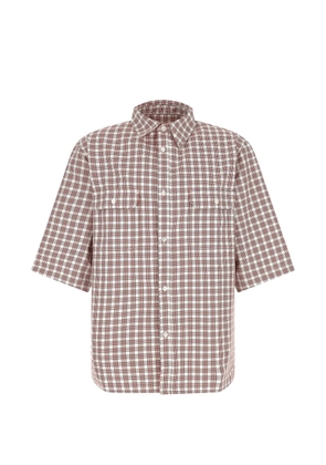 Willy Chavarria Corcoran houndstooth check shirt - White
