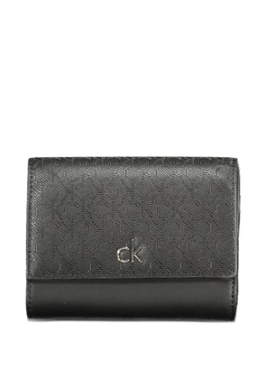 Calvin Klein monogram-embossed leather wallet - Black
