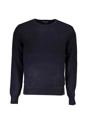 U.S. Grand ribbed-detail crew-neck cotton sweater - Blue