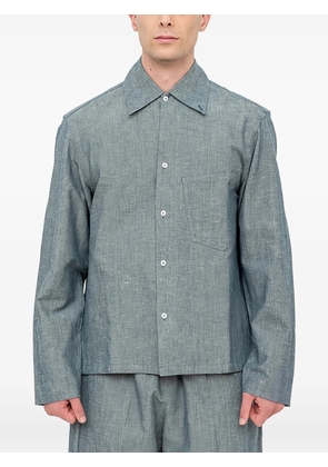 Setchu long-sleeve chambray shirt - Blue