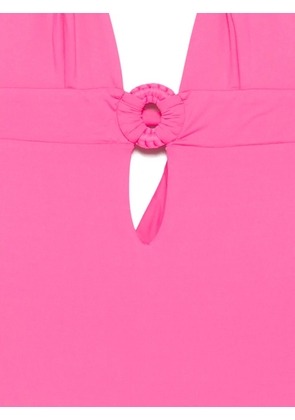 Fisico ring-detail halterneck swimsuit - Pink