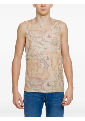 ALVIERO MARTINI 1° CLASSE world-map tank top - Neutrals