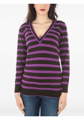 Fred Perry striped V-neck sweater - Brown