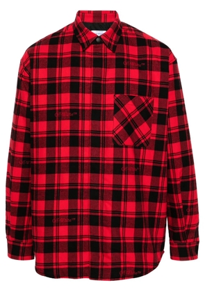Off-White plaid-check flannel shirt jacket - Red