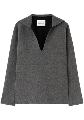 Jil Sander sailor collar knitted top - Grey