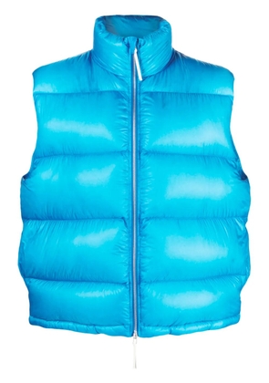 Jil Sander + logo-patch ripstop down gilet - Blue