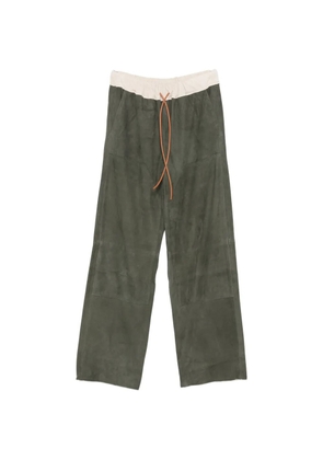 SONIA CARRASCO drawstring suede trousers - Green