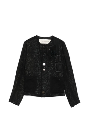 A Tentative Atelier floral-jacquard patch-detail jacket - Black