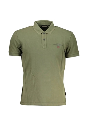 Napapijri logo-print cotton polo shirt - Green