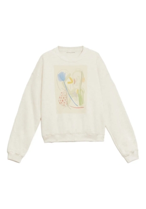 Rodebjer abstract-print cotton sweatshirt - White