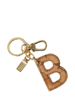 ALVIERO MARTINI 1° CLASSE world map-print letter keychain - Brown