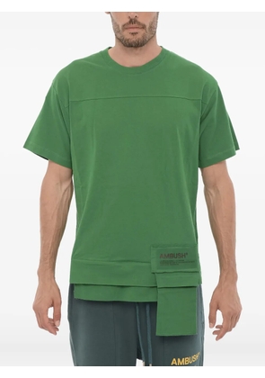 AMBUSH logo-patch waist-pocket T-shirt - Green