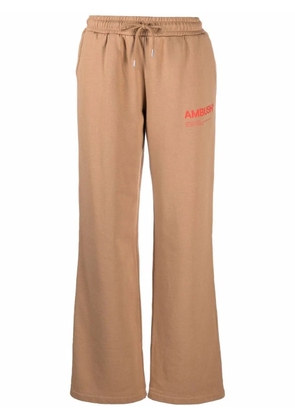 AMBUSH logo-print wide leg joggers - Neutrals