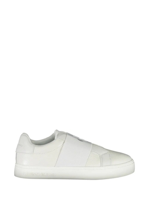 Calvin Klein logo-strap slip-on sneakers - White
