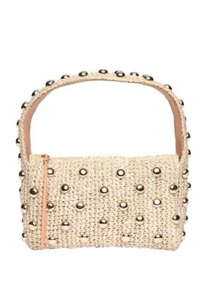Poolside Lachlan studded tote bag - Neutrals