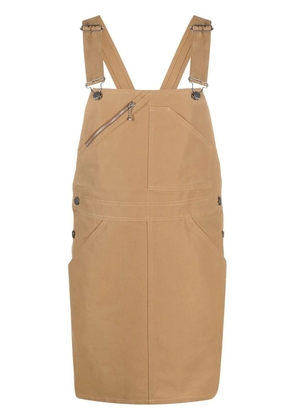A.P.C. square-neck dungaree dress - Brown