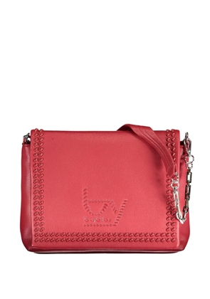 byblos stud-embellished embossed-logo shoulder bag - Red