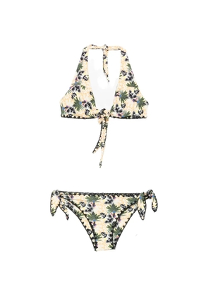 Anjuna floral-print crochet-trim bikini - Neutrals
