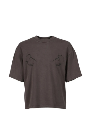 Jean Paul Gaultier embroidery T-shirt - Brown