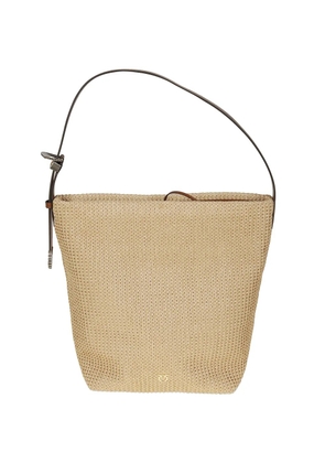 PINKO woven buckle-strap bucket bag - Neutrals
