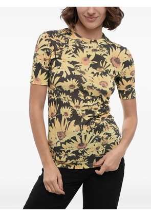 Jil Sander sunflower print short-sleeved T-shirt - Neutrals