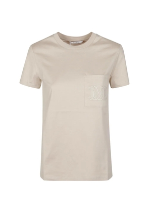 Max Mara logo-embroidered pocket T-shirt - Neutrals