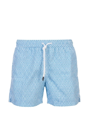 Fedeli geometric-print swim shorts - Blue