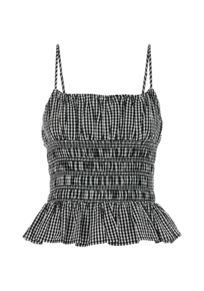 Michael Michael Kors gingham-check smocked top - Black