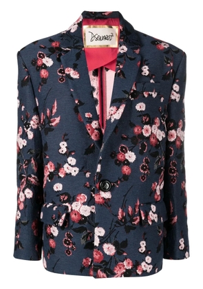 DSQUARED2 floral-jacquard single-breasted blazer - Blue