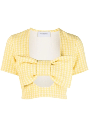 Viktor & Rolf Bandeau Bow cotton crop top - Yellow