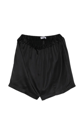 Lutz Huelle Garbo elasticated-waistband satin shorts - Black
