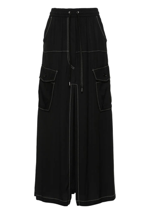 PINKO Gulp contrast-stitching midi skirt - Black