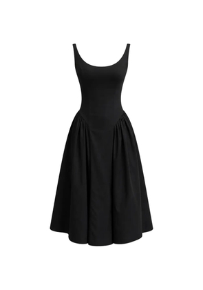 Isolda Palacete flared midi dress - Black