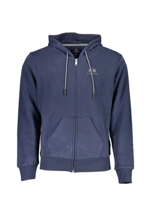 La Martina zip-up logo-print hoodie - Blue