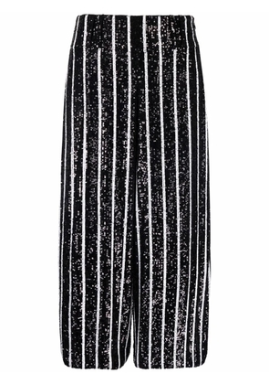 Balmain sequin-embellished wide-leg trousers - Black