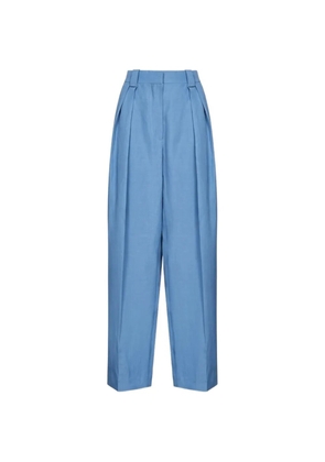 Stella McCartney pleated linen trousers - Blue