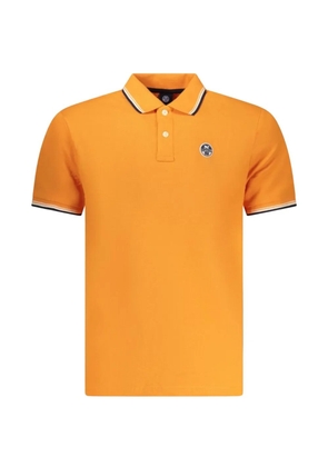 North Sails striped-trim logo-patch polo shirt - Orange