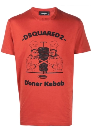 DSQUARED2 logo-print cotton T-shirt - Orange