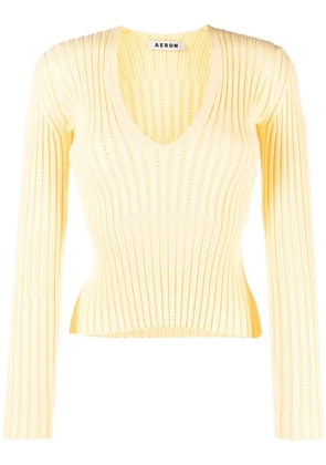 AERON knitted long-sleeve top - Yellow