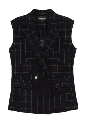 Cynthia Rowley checked waistcoat - Blue