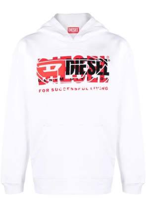 Diesel S-Baxt cotton hoodie - White