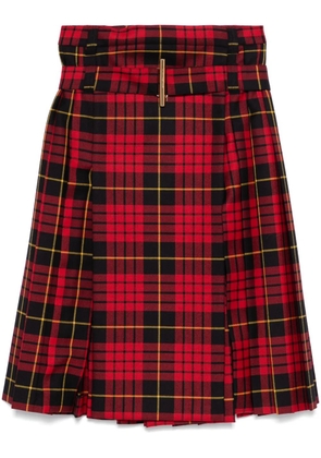 Alexander McQueen tartan-check midi skirt - Red