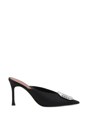 Amina Muaddi crystal-embellished pointed-toe mules - Black