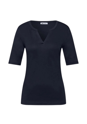 Street One V-neck cotton top - Blue