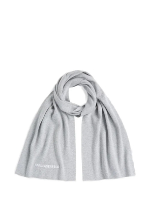 Karl Lagerfeld logo-embroidered scarf - Grey