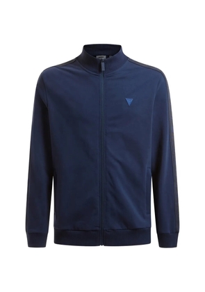 GUESS USA zip-up logo-tape sweatshirt - Blue